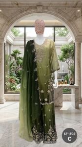 Ladies Embroidered Organza Suit Set