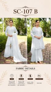 Ladies Luxury Black Embroidered Palazzo Suit Set