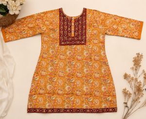 Ladies Printed Cotton Kurti Pant Set