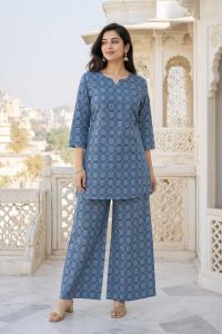 Ladies Rust Printed Cotton Co-Ord Set