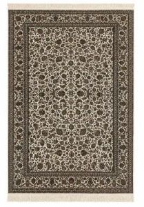 All Over Creamsilk on Silk|| Intricate Kashmiri Carpet