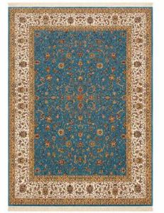 All Over Firozi Silk Kashmiri Carpet
