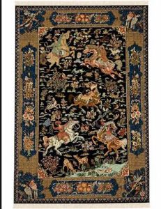 Hunting Silk On Silk Unique Silk Kashmir Rugs