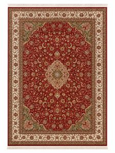 Kashan Red Silk on Silk Weaving Kashmiri Carpet