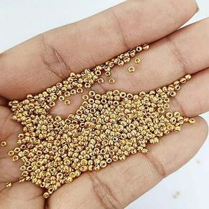 10mm Golden Round Glass Beads