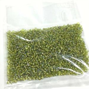 2 Mm Round Green Glass Beads