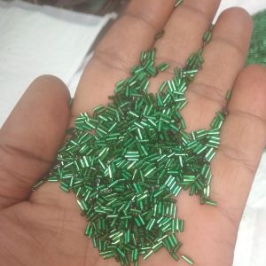 Green Pipe Glass Beads