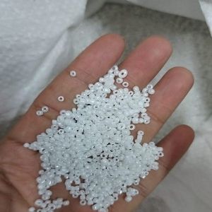 Milky White Round Glass Beads