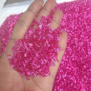 Pink Pipe Glass Beads