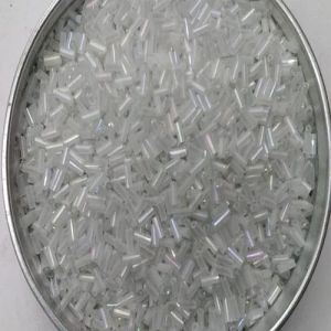 White Transparent Pipe Glass Seed Beads