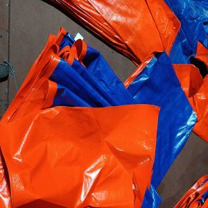 Orange and Blue HDPE Tarpaulin