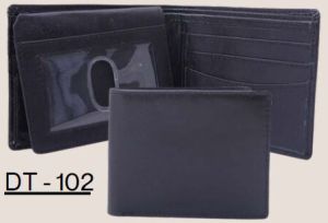 Black Leather Overlap Wallet