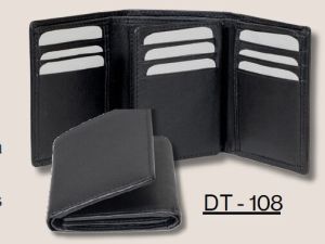 Black Leather Trifold Wallet