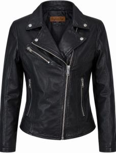 Ladies Black Classic Moto Leather Jacket