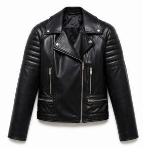 Ladies Black Quilted Moto Leather Jacket