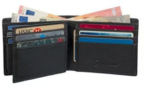 Mens Raven Black Leather Wallet