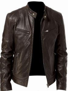 Mens Vintage Brown Genuine Leather Jacket