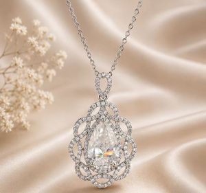 14K Gold 5.50 CT Pear Cut Lab Grown Diamond Solitaire Pendant
