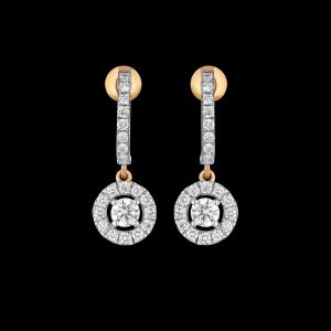 18K Round Lab Grown Diamond In Out Hoop Earrings