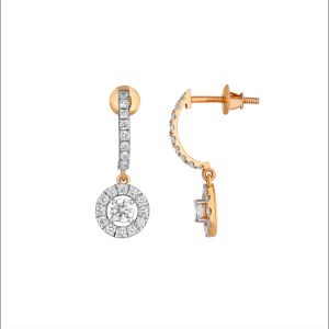 18K Round Lab Grown Diamond In Out Hoop Earrings