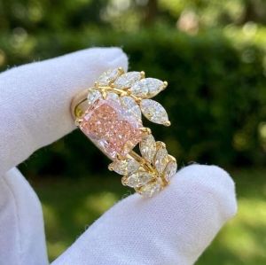 2 CT Radiant Cut Pink Lab Grown Diamond Engagement Ring