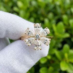 3 Tcw Lab Grown Diamond Flower Engagement Ring