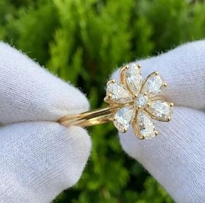 3 Tcw Lab Grown Diamond Flower Engagement Ring