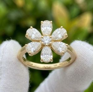 3 Tcw Lab Grown Diamond Flower Engagement Ring