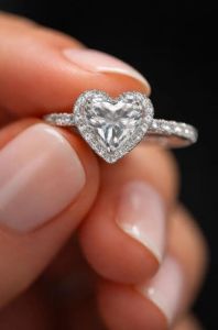 3CT Heart Shape Lab Grown Diamond Engagement Ring