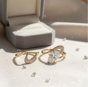 3CT Marquise Cut E VVS2/VS1 Labgrown Diamond Bridal Ring Set