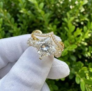 3CT Princess Cut Twisted Split Shank Engagement Ring