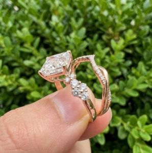 3CT Princess Cut Twisted Split Shank Engagement Ring