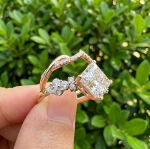 3CT Princess Cut Twisted Split Shank Engagement Ring