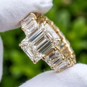 6CTW Emerald Lab Grown Diamond Engagement Ring