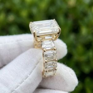 6CTW Emerald Lab Grown Diamond Engagement Ring