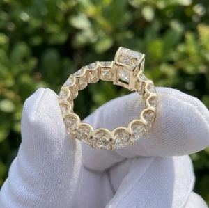 6CTW Emerald Lab Grown Diamond Engagement Ring