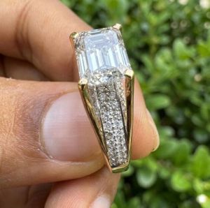 Emerald Cut E VVS2/VS1 Lab Grown Diamond Engagement Ring