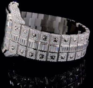 Fancy Custom Made Skeleton Square Dial VVS Watch