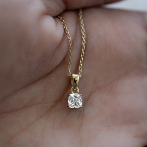 IGI Certified Cushion Cut Lab Grown Diamond Pendant
