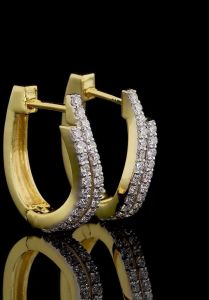 Lab Grown Diamond Bali Hoop Earrings