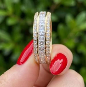 Luxury 7mm Width Princess Cut Lab Grown Diamond Eternity Ring