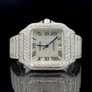 Square Dial Iced Out VVS Moissanite Diamond Watch