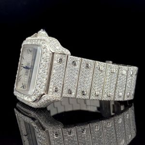Square Dial Iced Out VVS Moissanite Diamond Watch