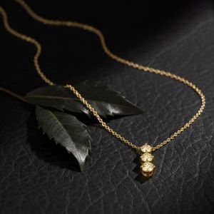 Three Stone Diamond Drop Pendant