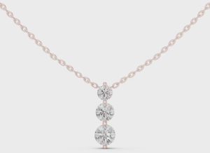 Three Stone Diamond Drop Pendant