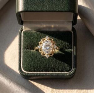 Vintage Inspired 2CT Oval IGI Certified Lab Grown Diamond Halo Ring