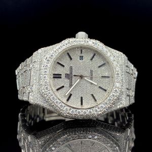 VVS Moissanite Iced Out Watch with Round Dial