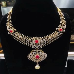 Bridal Wear Diamond Long Necklace