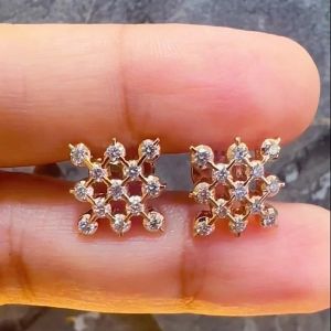 Closed Setting Diamond Stud Earring