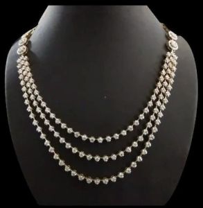 Designer Triple Line Diamond Necklace